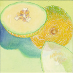 Honigmelonen, ein Stück durchsichtig, 2006, klein