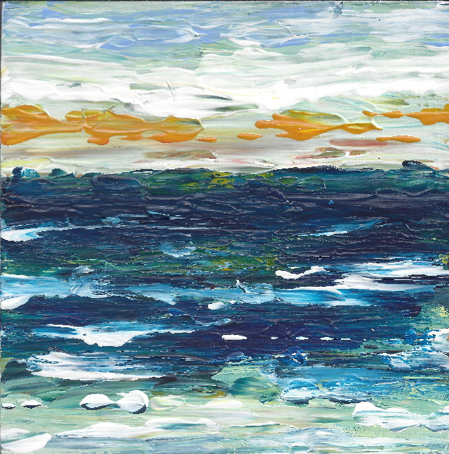 Meer und Himmel 18, 2018, 15 x 15 cm